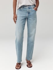 Mid Blue Straight Leg Mid Low Rise Jeans - Image 3 of 8