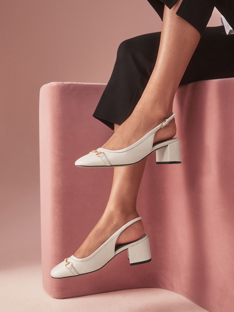 Οστό - B by Ted Baker Leather Snaffle Slingback Heels - Εικόνα 1 από 9 Οστό - B by Ted Baker Leather Snaffle Slingback Heels - Εικόνα 1 από 9