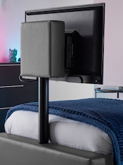 XR Living Grey Ava Faux Leather TV Bed with LED Lights - Image 2 of 6