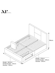 XR Living Grey Ava Faux Leather TV Bed with LED Lights - Image 4 of 6