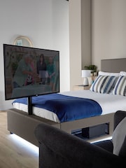 XR Living Grey Ava Faux Leather TV Bed with LED Lights - Image 5 of 6