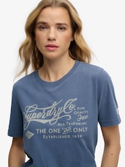 Superdry Blue Industry Workwear Relaxed T-Shirt - Image 1 of 5