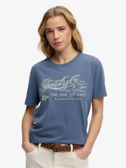 Superdry Blue Industry Workwear Relaxed T-Shirt - Image 3 of 5