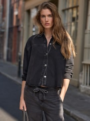 Juoda - N.Premium Boxy Denim Shirt - 1 paveikslėlis iš 7