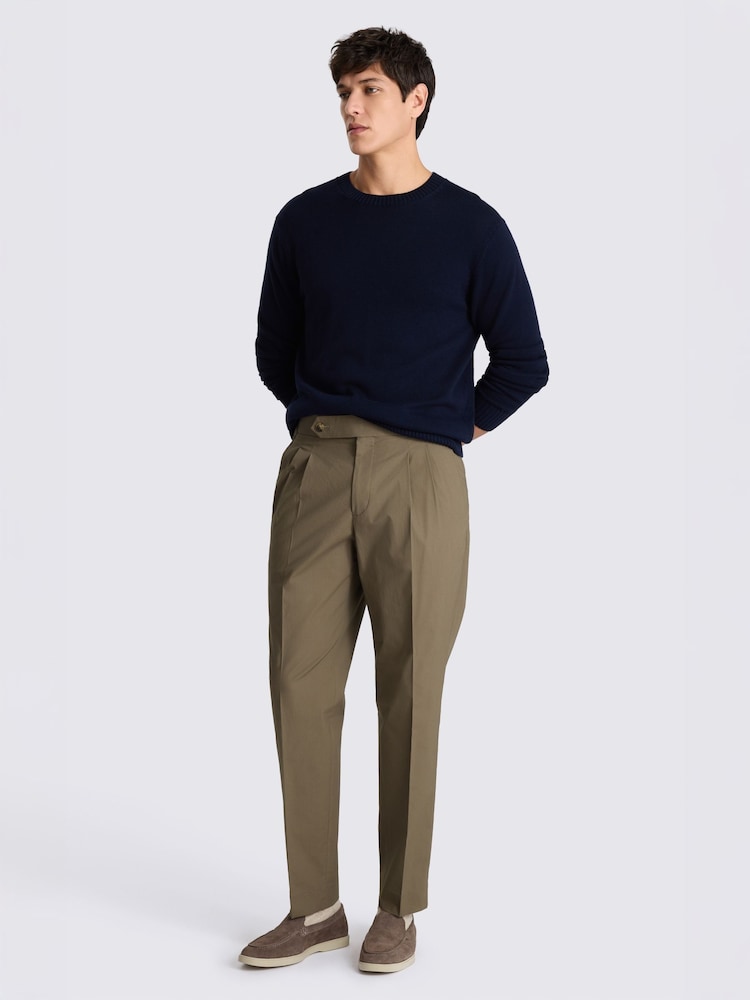 بني فاتح - بنطلون قطني مطوي من MOSS - صورة 4 من 4