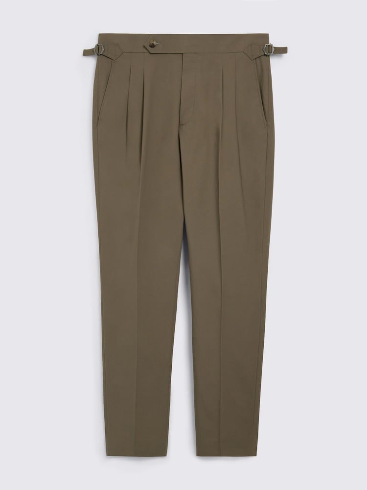 MOSS Taupe Cotton Pleated Trousers - Image 5 of 5 MOSS Taupe Cotton Pleated Trousers - Image 5 of 5