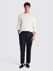 MOSS Blue Linen Pleated Trousers - Image 3 of 4