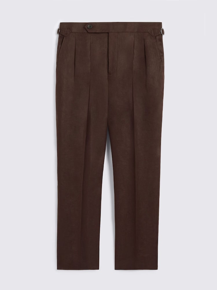 عنابي - بنطلون كتّان بطيّات من MOSS - Image 5 of 5