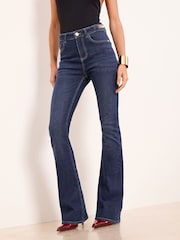 Dunkle Waschung - Lipsy High Waist Flare Jeans - Bild 3 von 4