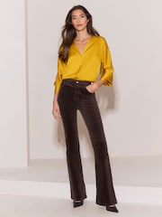 Schokoladenbraun - Lipsy High Waist Flare Jeans - Bild 2 von 5