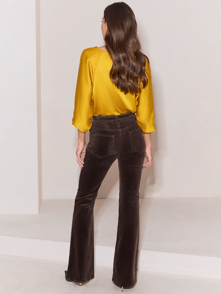 Schokoladenbraun - Lipsy High Waist Flare Jeans - Bild 5 von 5