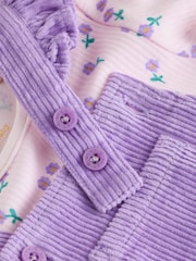 Purple Cord Dungarees and Bodysuit Baby Set 2 Piece (0mths-2yrs) - Image 5 of 7