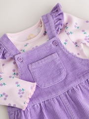 Purple Cord Dungarees and Bodysuit Baby Set 2 Piece (0mths-2yrs) - Image 8 of 11