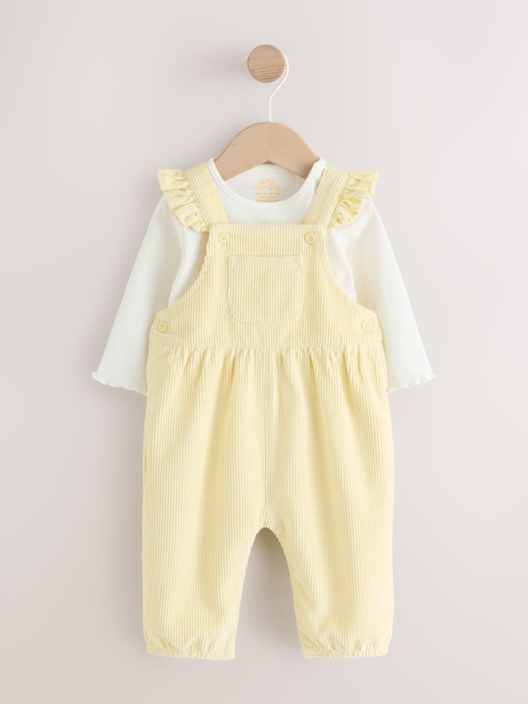Yellow Cord Dungarees and Bodysuit Baby Set 2 Piece (0mths-2yrs) - Image 1 of 7 Yellow Cord Dungarees and Bodysuit Baby Set 2 Piece (0mths-2yrs) - Image 1 of 7