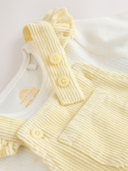 Yellow Cord Dungarees and Bodysuit Baby Set 2 Piece (0mths-2yrs) - Image 5 of 7