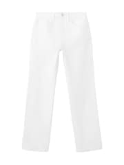 Mango White Matilda Medium Rise Straight Fit Jeans - Image 1 of 1
