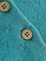 Teal Floral Twofer Knit & Mesh Baby Dress & Tights Set 2 Piece (0mths-2yrs) - Image 5 of 5