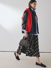 Chocolate Brown Check Hand Held Bag - Image 2 of 10