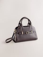 Chocolate Brown Check Hand Held Bag - Image 5 of 10