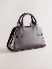 Chocolate Brown Check Hand Held Bag - Image 6 of 10