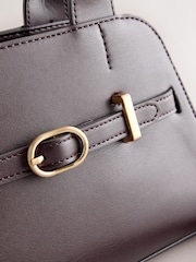 Chocolate Brown Check Hand Held Bag - Image 8 of 10