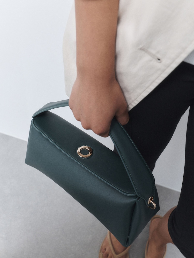 Teal Green Fold over Cross-Body Bag - Image 1 of 3 Teal Green Fold over Cross-Body Bag - Image 1 of 3