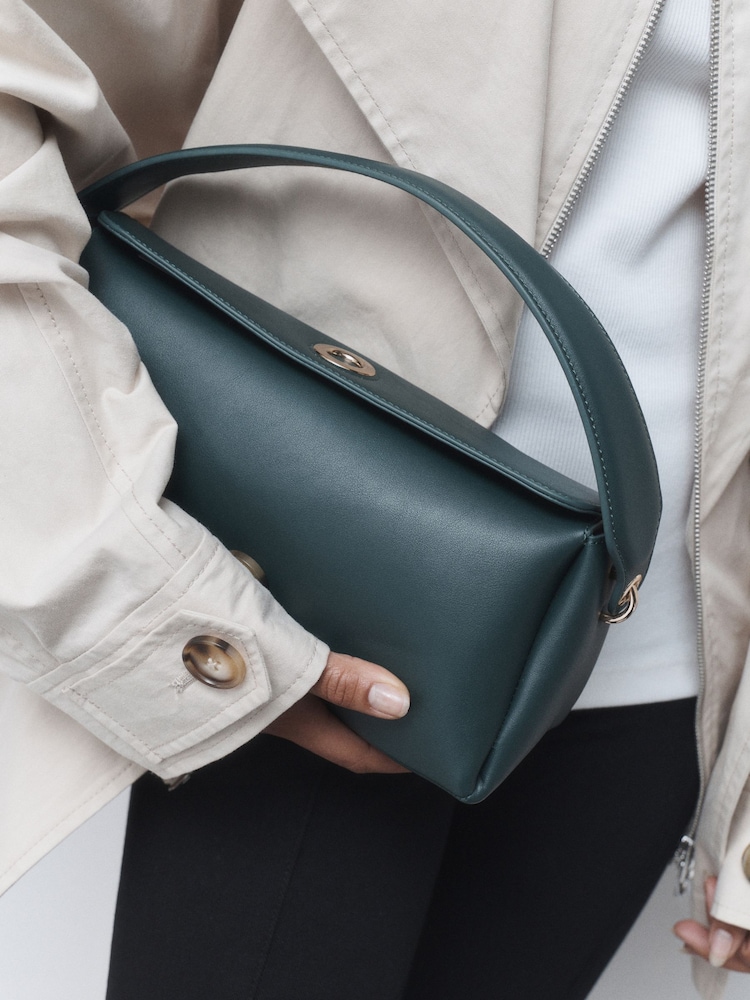 Teal Green Fold over Cross-Body Bag - Image 2 of 3 Teal Green Fold over Cross-Body Bag - Image 2 of 3