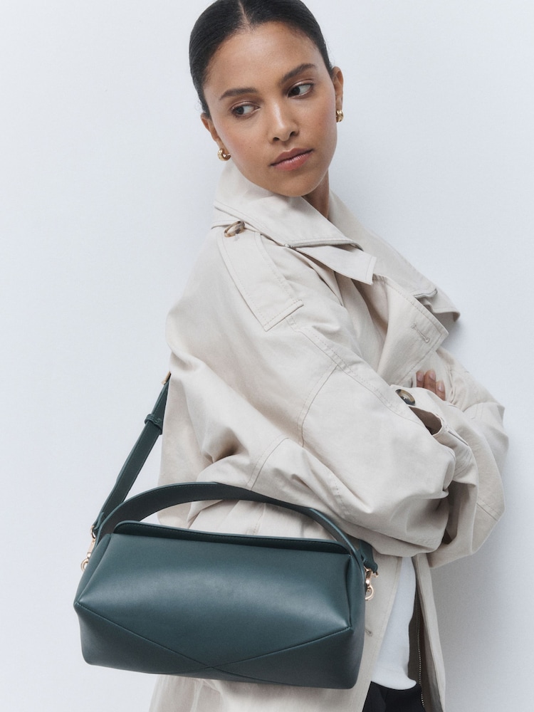 Teal Green Fold over Cross-Body Bag - Image 3 of 3 Teal Green Fold over Cross-Body Bag - Image 3 of 3
