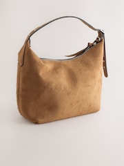 Hellbraun - Suedette Studded Hand Held Bag - Bild 6 von 9