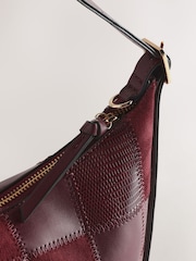 Burgunderrot - Suedette Studded Hand Held Bag - Bild 3 von 4