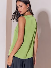 Lipsy Green Satin Criss Cross Vest - Image 5 of 5