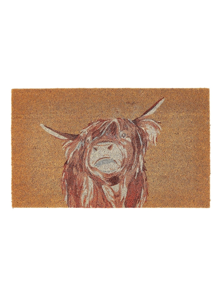 My Mat Natural Highland Cow Coir Doormat - Image 2 of 3