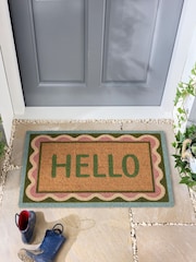 My Mat Natural Hello Scallop Coir Doormat - Image 1 of 4