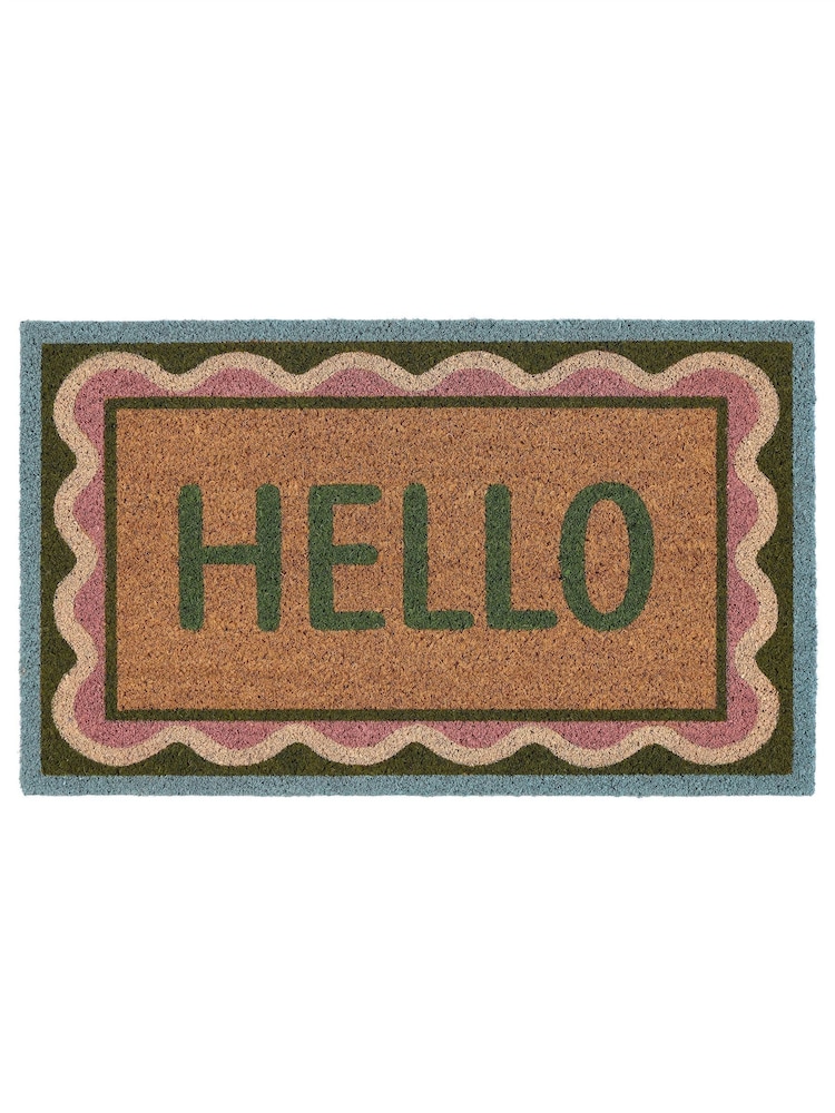 My Mat Natural Hello Scallop Coir Doormat - Image 2 of 4 My Mat Natural Hello Scallop Coir Doormat - Image 2 of 4