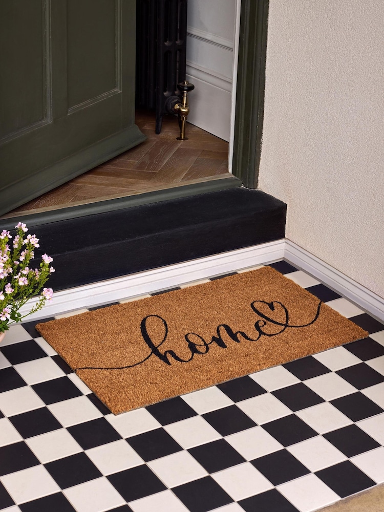 My Mat Natural Home Script Coir Doormat - Image 1 of 3