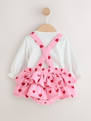 Pink Heart Baby Long Sleeve Bodysuit Bubble Skirt And Tights Set 3 Piece (0mths-2yrs) - Image 2 of 3