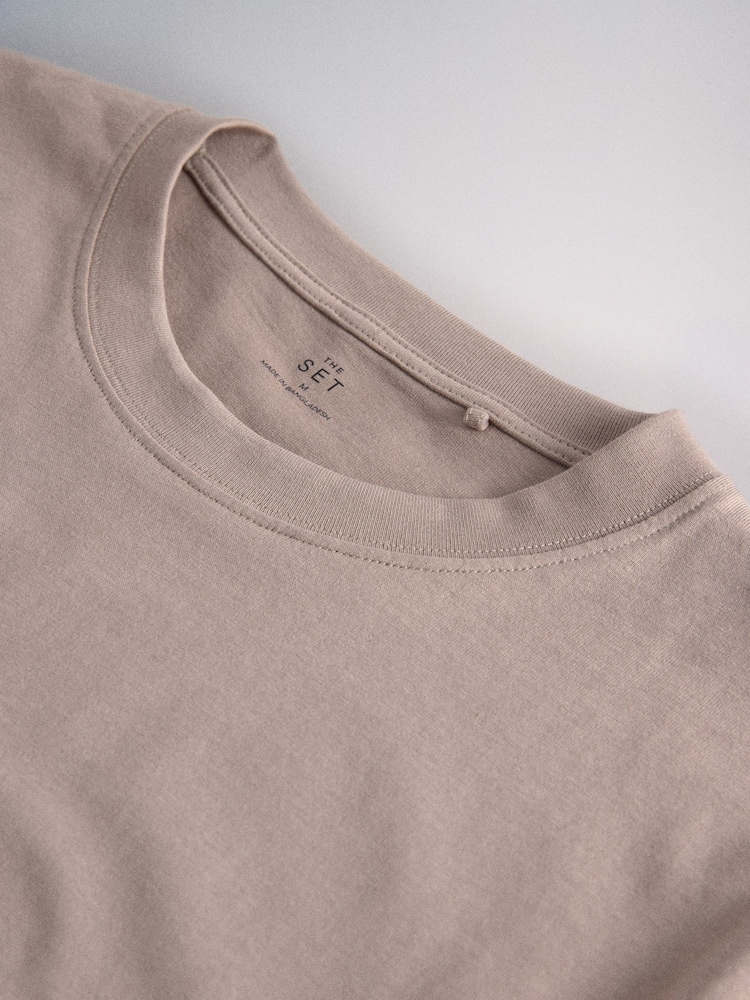 The Set 4 Pack Lightweight Short Sleeve T-Shirts Brown/Cream - Image 7 of 7