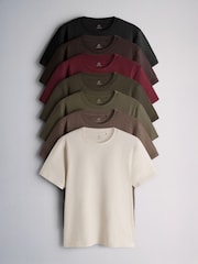 Green/Black Regular Fit Short Sleeve T-Shirt 7 Pack - Image 1 of 10