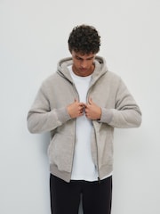 The Set Lounge Fleece Zip Through Hoodie - תמונה 3 מתוך 11