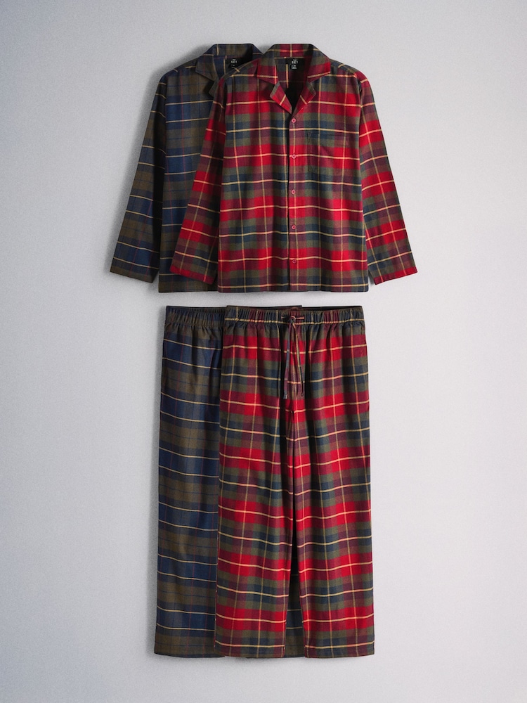 The Set 2PK Family Christmas Check Pyjamas Multi - Image 2 of 11