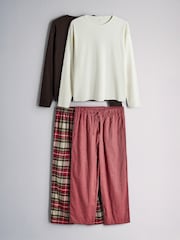 The Set 2 Pack Jersey Check Pyjamas - Image 1 de 11