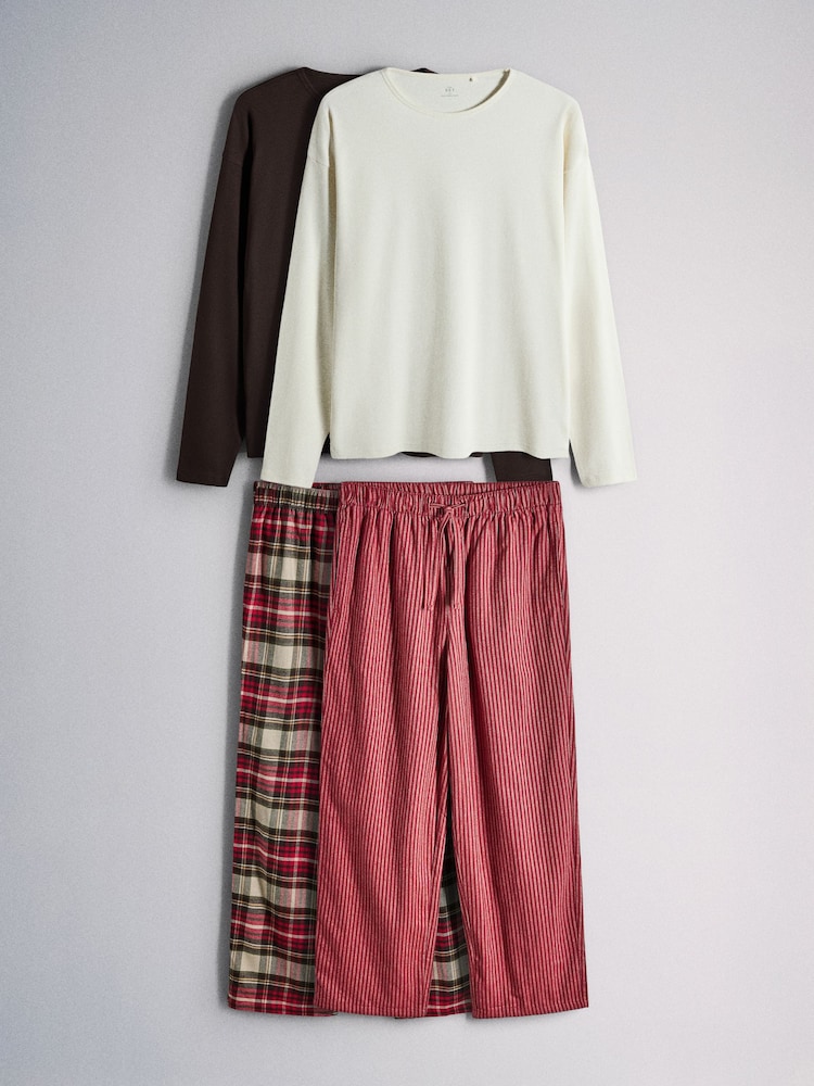 The Set 2 Pack Jersey Check Pyjamas - Image 1 de 11