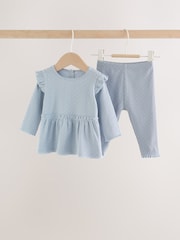 Blue Spot Peplum Top and Leggings Baby Set (0mths-2yrs) - Image 1 of 9
