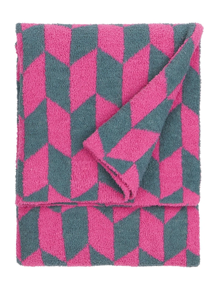 Furn Retro Pink Olsen Geometric Throw - Image 2 of 3
