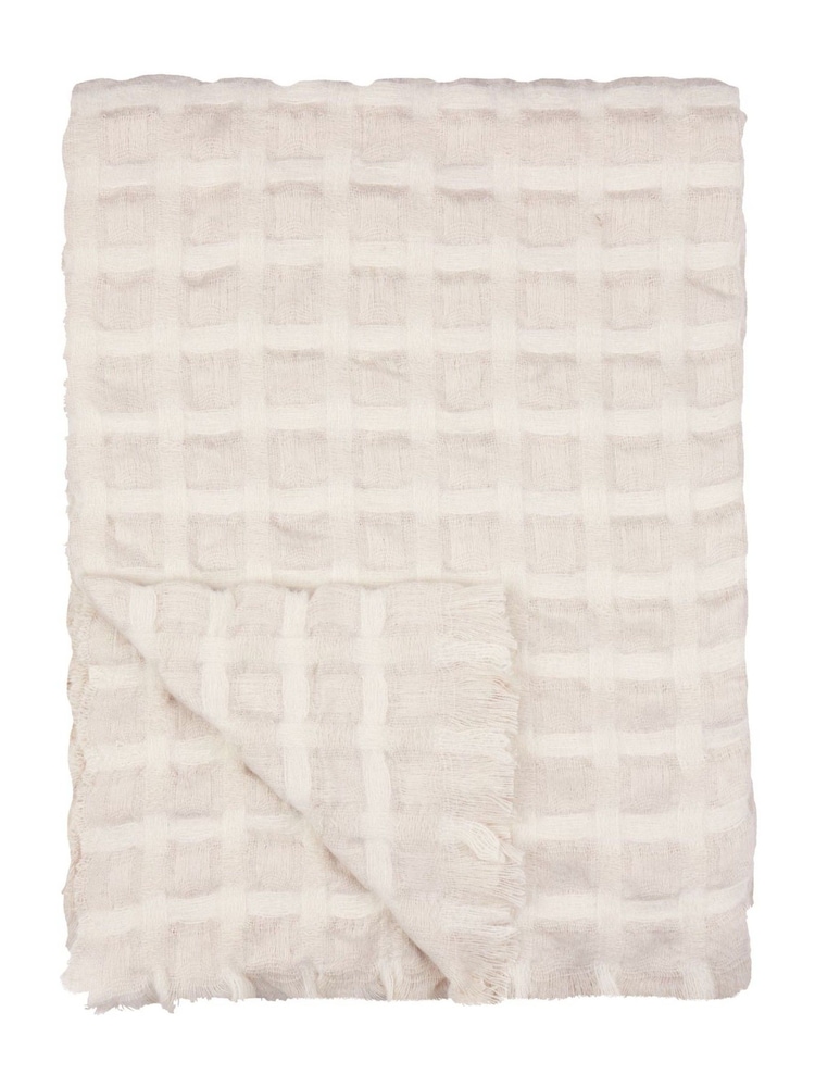 Wylder Linen Walton Waffle Fringed Throw - Image 4 of 4