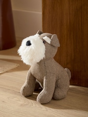 Furn Brown Schnauzer Dog Herringbone Doorstop - Image 1 of 3