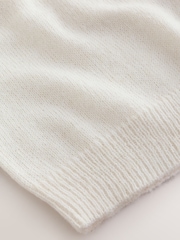 Crema - Camiseta de tirantes de punto con cuello de pico y ribete de encaje - Imagen 7 de 8