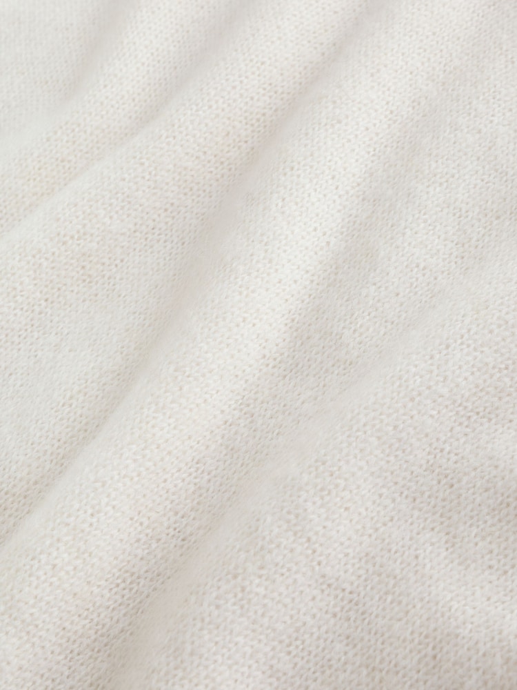 Crema - Camiseta de tirantes de punto con cuello de pico y ribete de encaje - Imagen 8 de 8