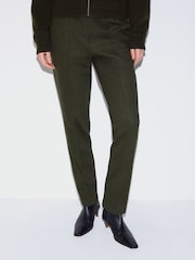 Jigsaw Green Stretch Flannel Track Trousers - Image 1 of 5