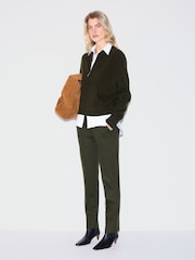 Jigsaw Green Stretch Flannel Track Trousers - Image 5 of 5